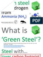 Green Steel Via Hydrogen Based Direct Reduction With Hydrogen Released Form Ammonia