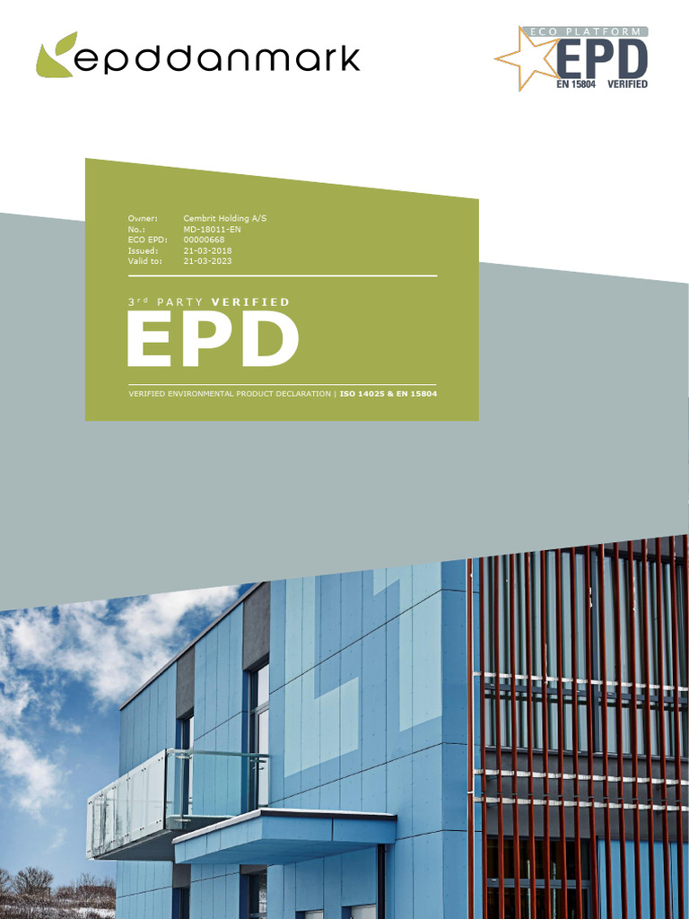 Epd Fibre Cement Façade Rain Screen Claddings | PDF | Life Cycle ...