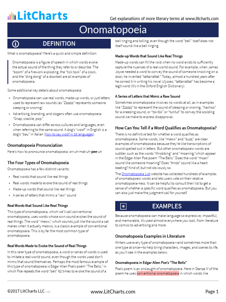 Onomatopoeia LitChart | PDF | Linguistics