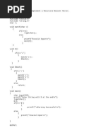 Write A C Program To Implement A Recursive Descent Parser.