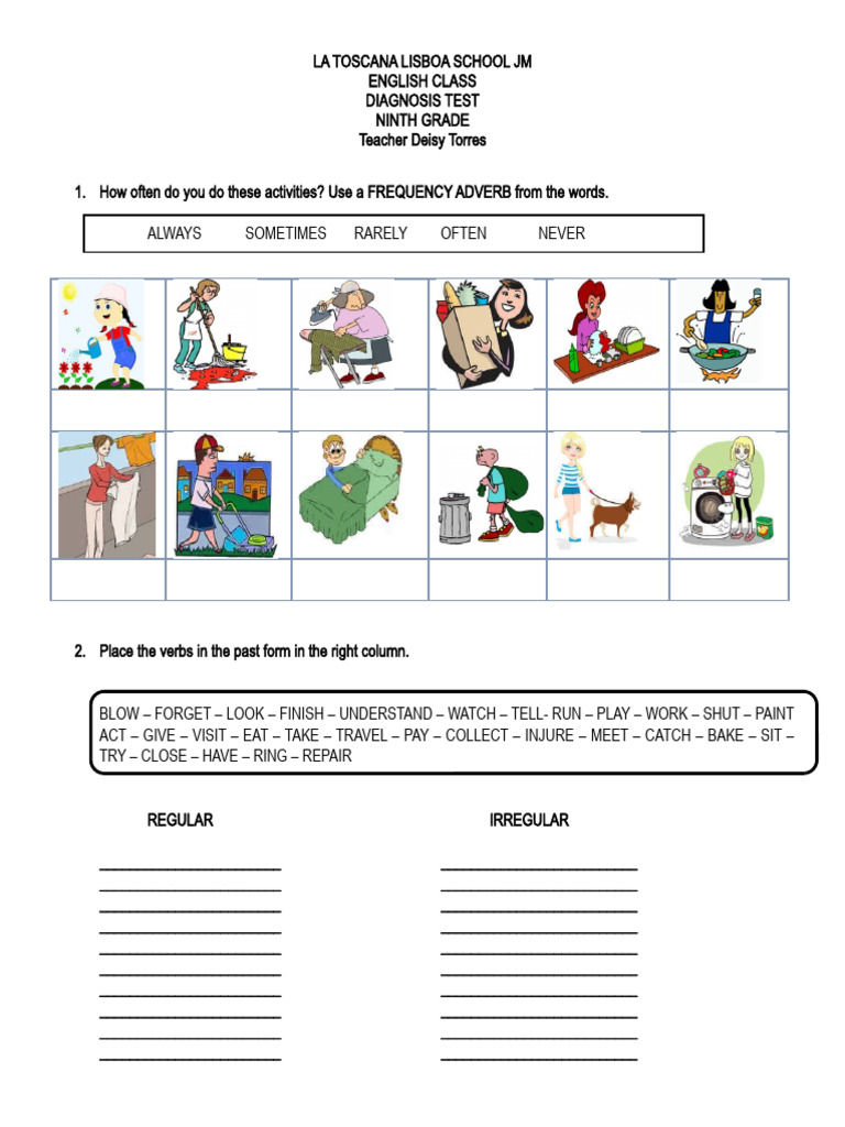 9th Grade English Diagnostic Test | PDF