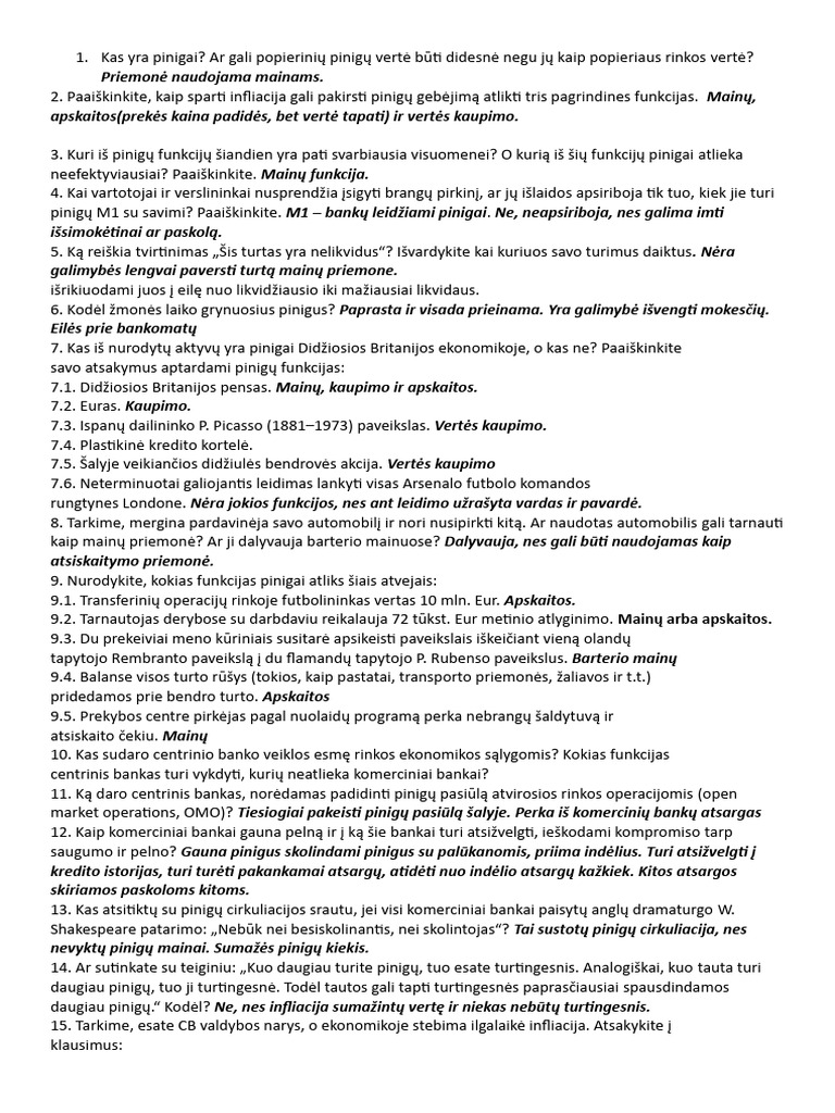 Kas Yra Pinigai | PDF