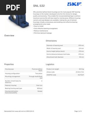 SKF SNL 532 specification