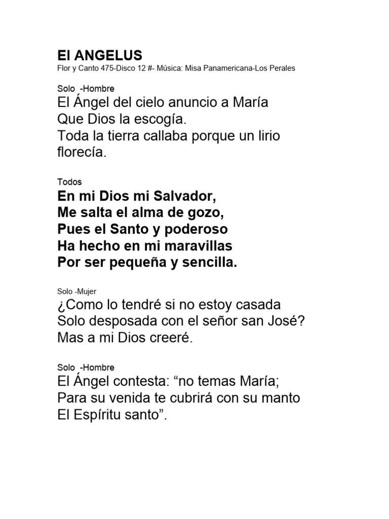 Canto del Ángelus: Letra y Significado | PDF