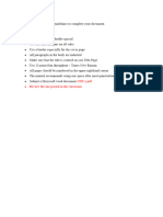 Format For The Final SBA Document