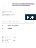 Introducing A Friend - Exercises 2 PDF