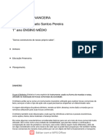 Educação Financeira & Planejamento 1° Ano em 2022