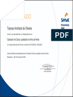 Certificado Curso SENAC