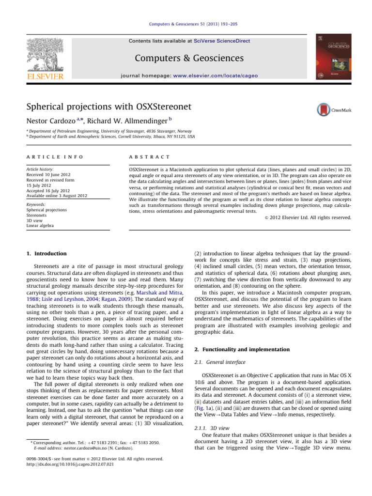 1 s2.0 S0098300412002646 Main | PDF | Cartesian Coordinate System ...