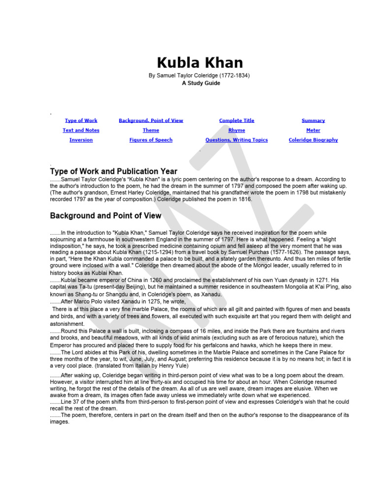 Kubla Khan | PDF