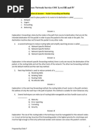 Hardware Network Service COC Level III and IV: Computer Networks Questions & Answers - Packet Forwarding and Routing