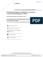 Parent-Based Diagnosis of ADHD Is As Accurate As A Teacher-Based Diagnosis of ADHD