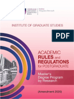 Academic Rules & Regulations Masters by Research - Amendments 2020