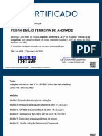 certificado lei de licitações 