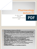 Pharmacology Lecture (1) : Dr. Marvit Jazzar Lecturer Department of Pharmacology UGC