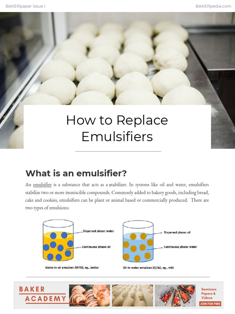 EmulsifierReplacement BAKERpaper BAKERpedia PDF Breads Chemistry
