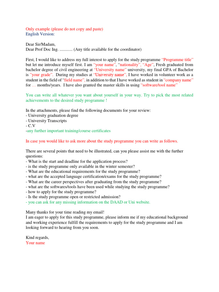 Email Template for German University Admission | PDF | Academic Degree