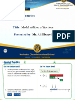 Date: Subject: Mathematics: Model Addition of Fractions