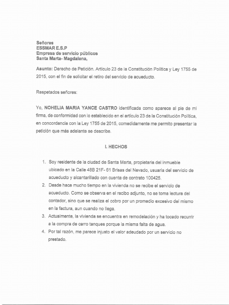 Total 44 Imagen Modelo De Reclamo Por Cobro Excesivo De Agua Abzlocal ...