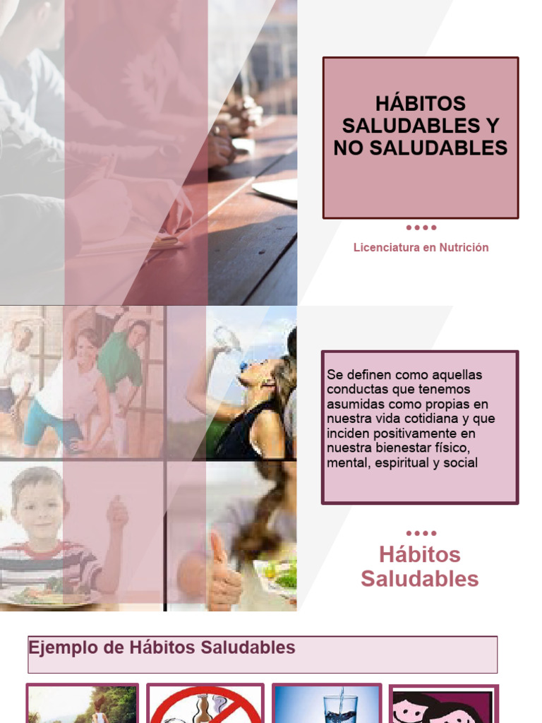 Hábitos Saludables y No Saludables | PDF