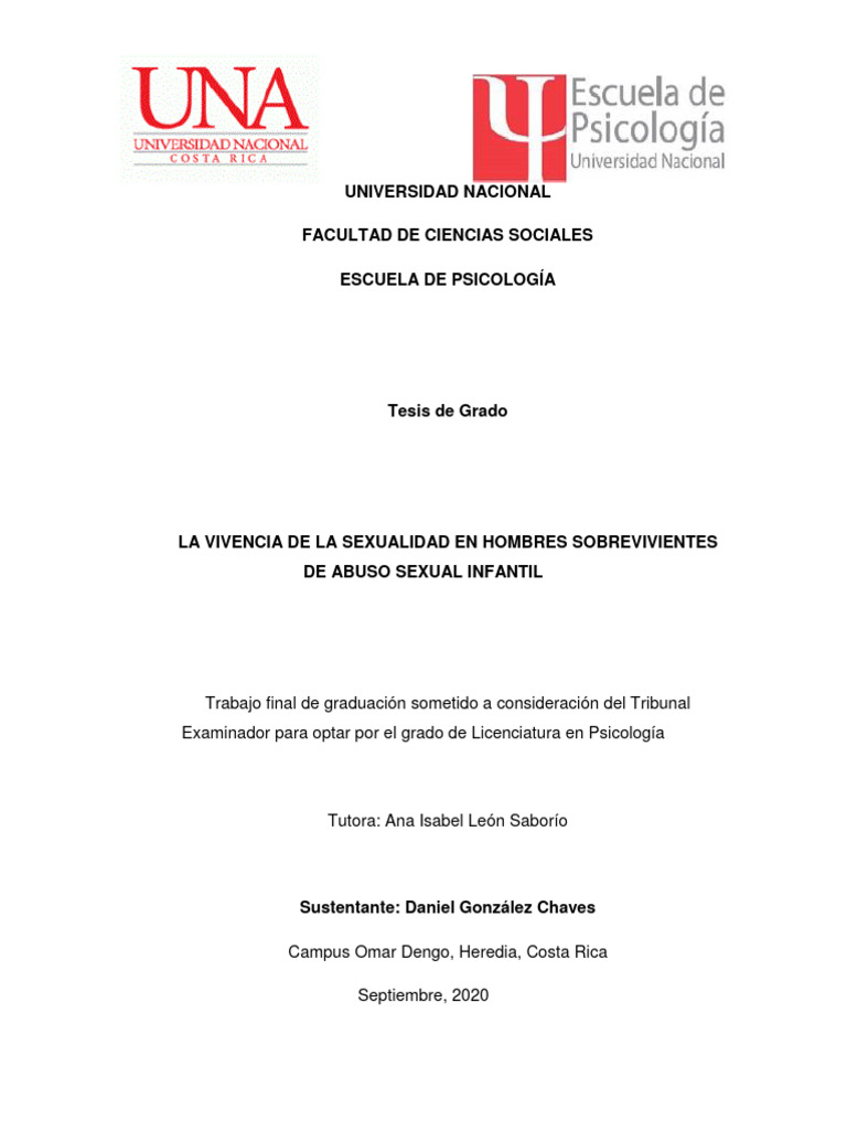 Sexualidad en hombres sobrevivientes de abuso | PDF | Ciencias sociales ...