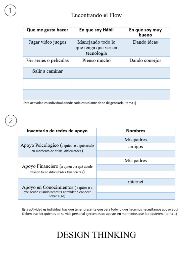 Actividades de Apoyo y Design Thinking | PDF | Metodología de encuesta ...