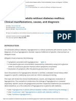 Hypoglycemia in Adults Without Diabetes Mellitus - Clinical Manifestations, Causes, and Diagnosis