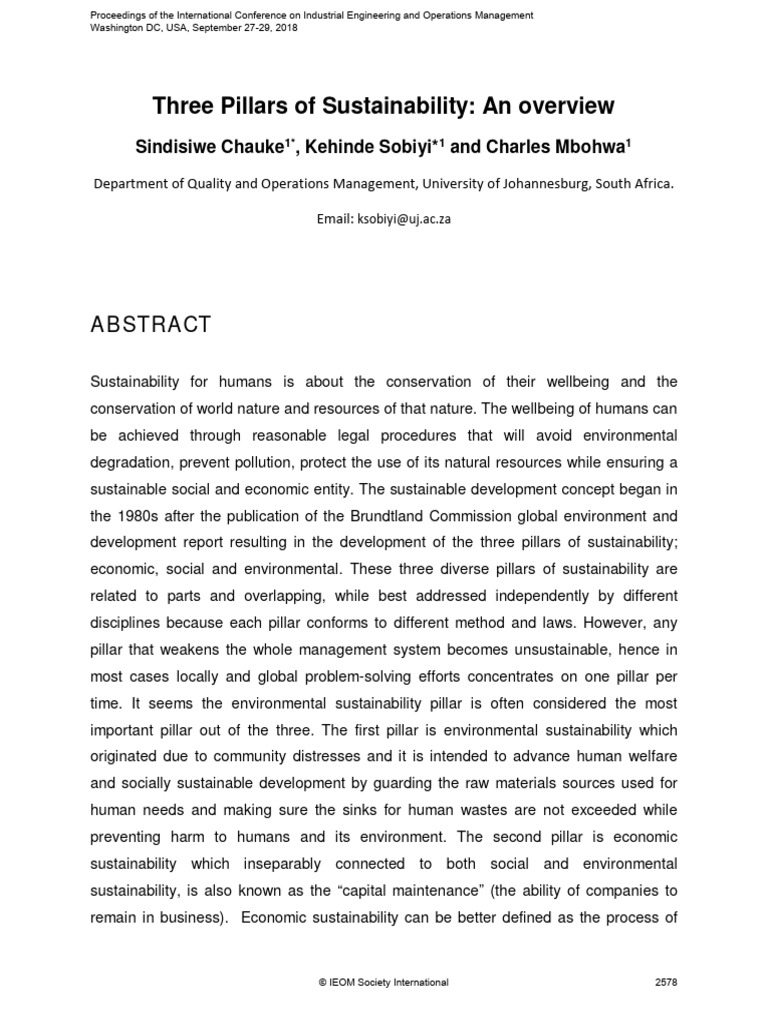 Three Pillars of Sustainable Development | PDF | Sustainability ...