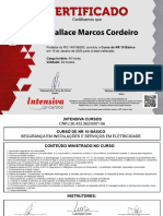 Certificado Curso NR 10 - Wallace Marcos Cordeiro