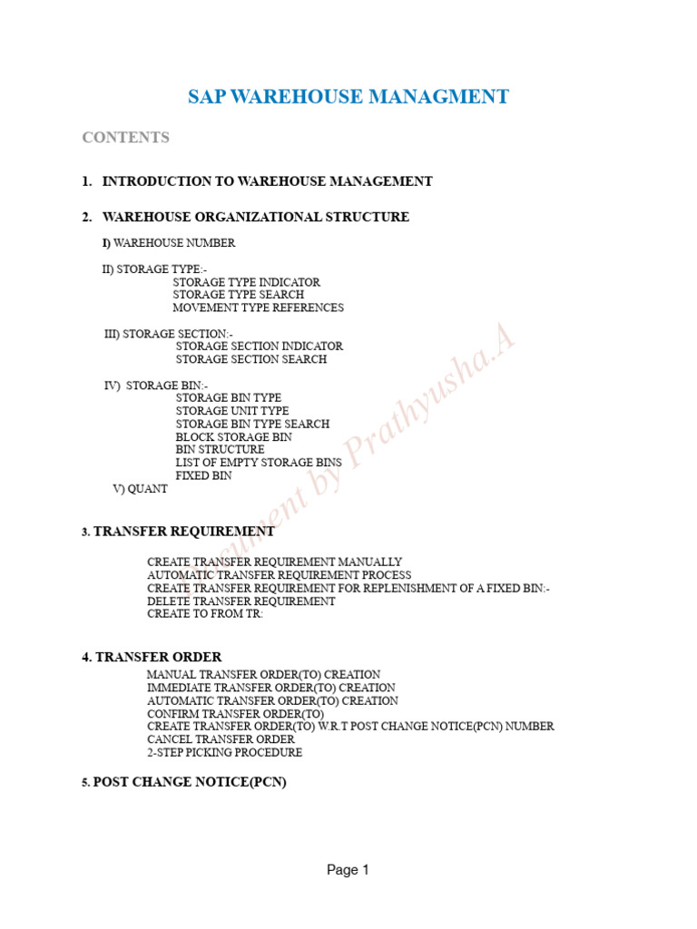 Sap Warehouse Managment Pdf Warehouse Logistics