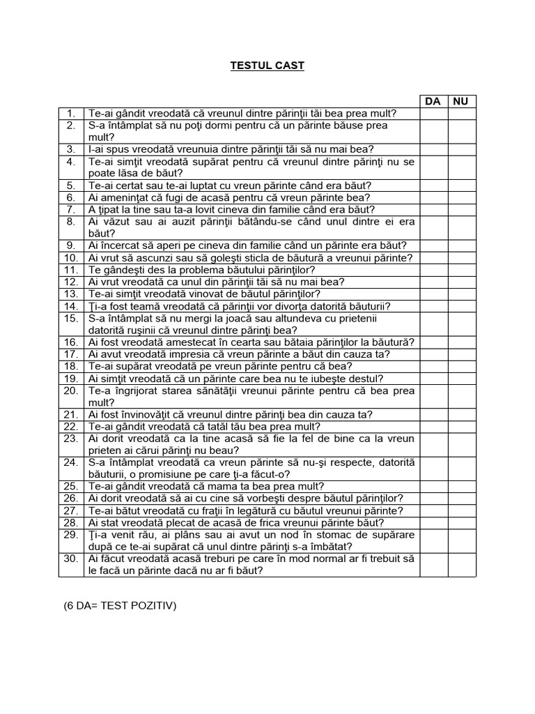 Testul Cast | PDF