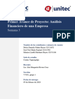Primer Avance Proyecto, Analisis Financiero de Una Empresa, Grupo 1