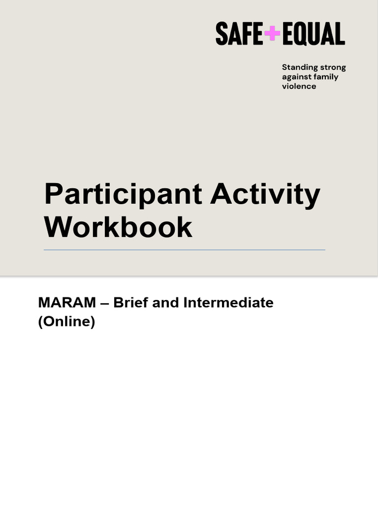 MARAM Brief & Intermediate Training Workbook | PDF | Risk | Violence