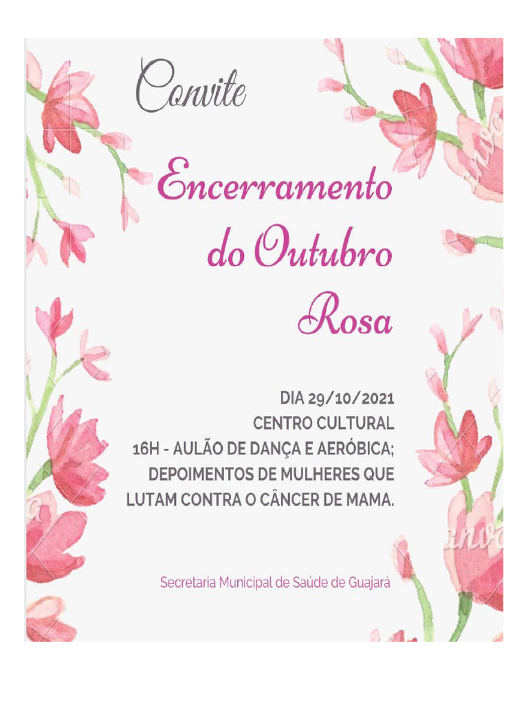 Convite Outubro Rosa | PDF