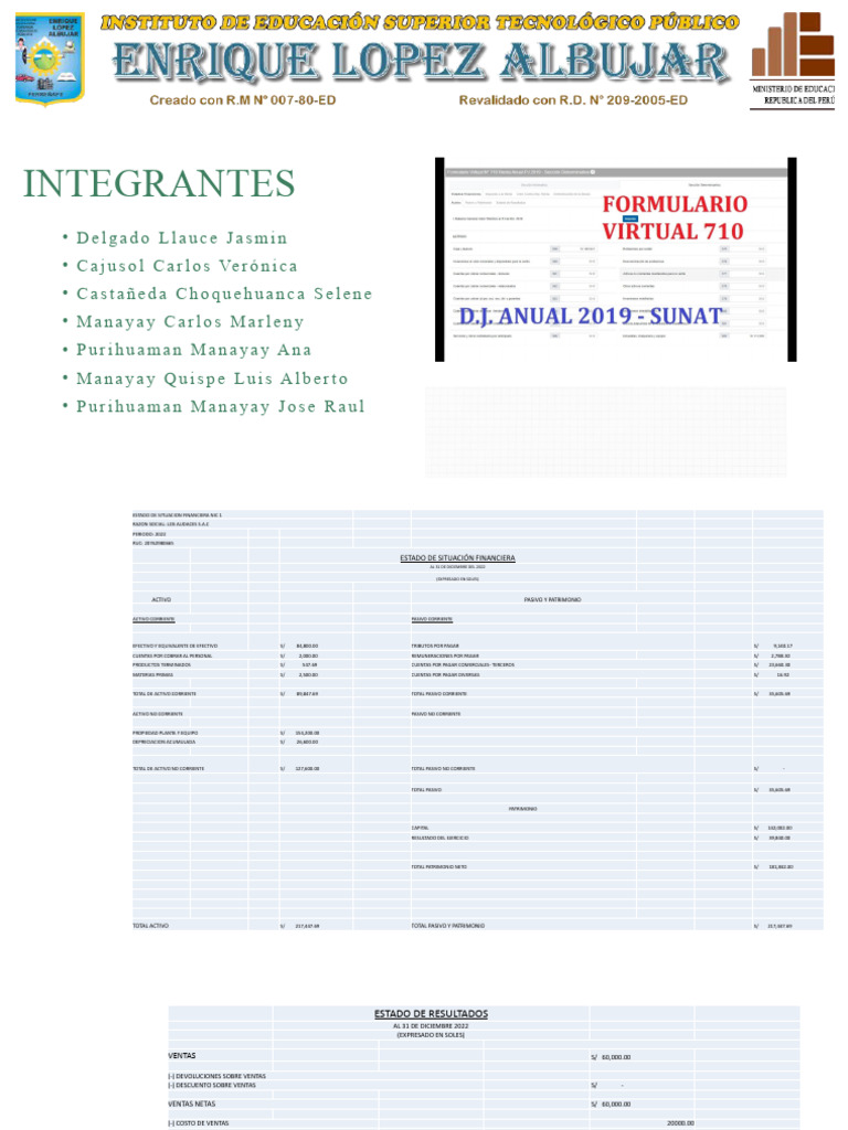 Formulario 710 | Descargar gratis PDF | Estado de resultados | Economía ...