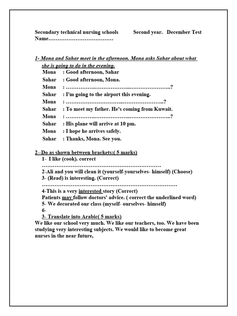 Fill in The Missing Parts in The Following Dialogue PDF