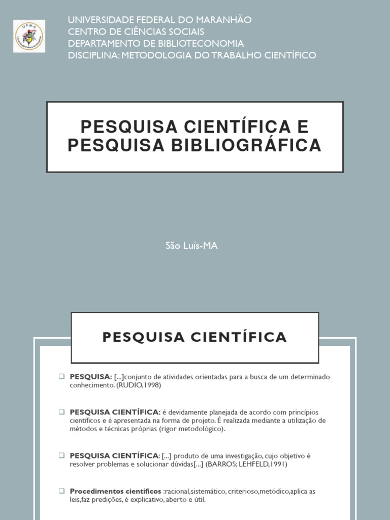 Métodos de Pesquisa Científica e Bibliográfica | PDF | Science | Método ...