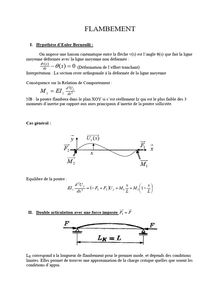 Charge critique et flambement de poutres | PDF | Flambage | Mathématiques