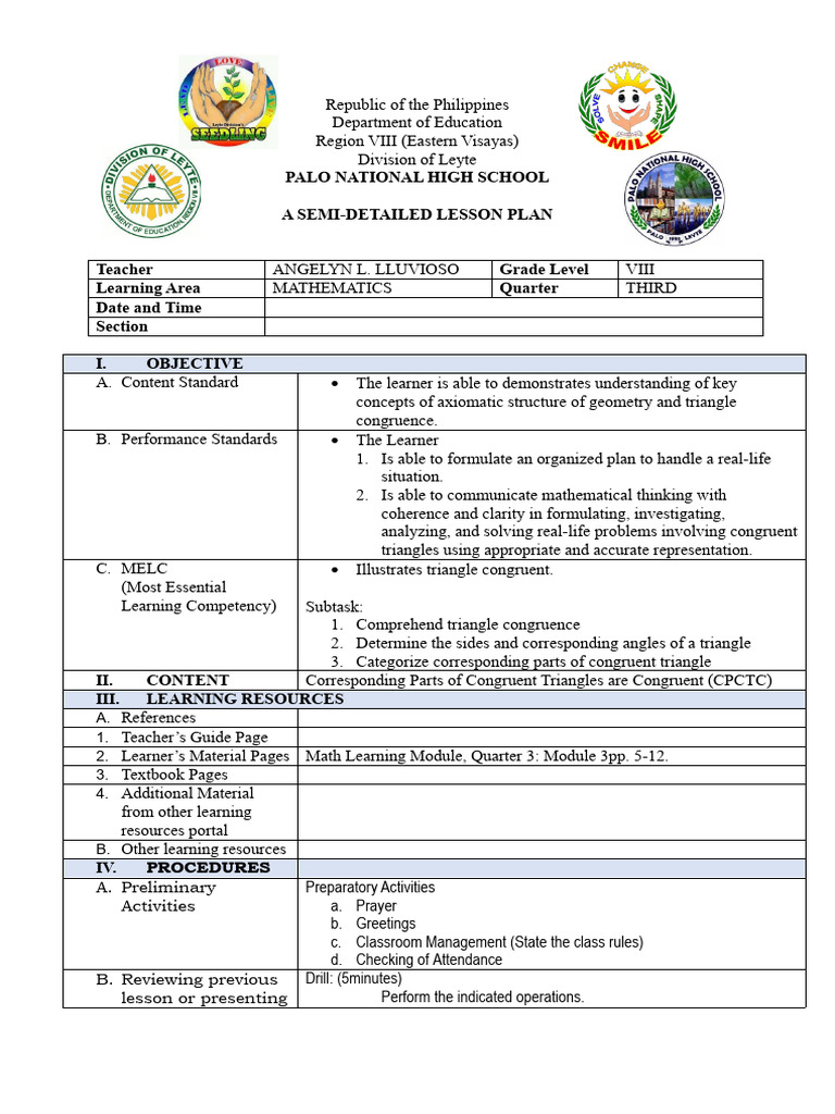 Illustrates Triangle Congruent | PDF | Triangle | Learning