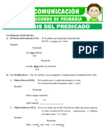 Analisis Del Predicado para Segundo de Primaria