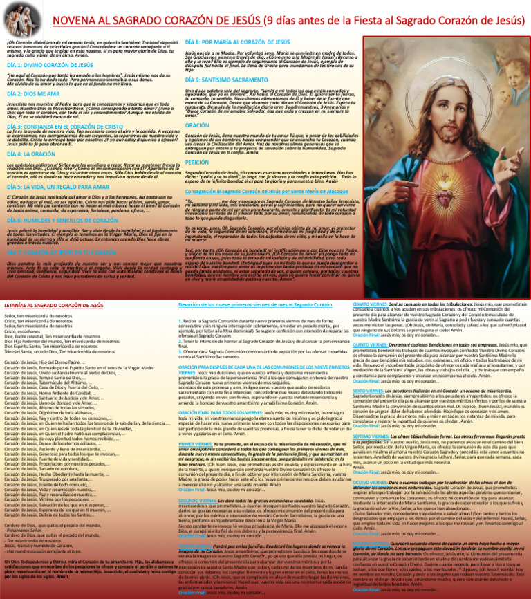 Novena al Sagrado Corazón de Jesús | PDF | Oración | Intercesión