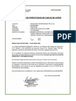 Certificado de Operatividad de Cables Acero