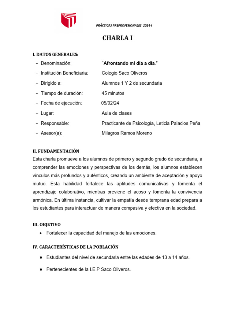 Esquema de Charla | Descargar gratis PDF | Teoria de la mente | Aprendizaje