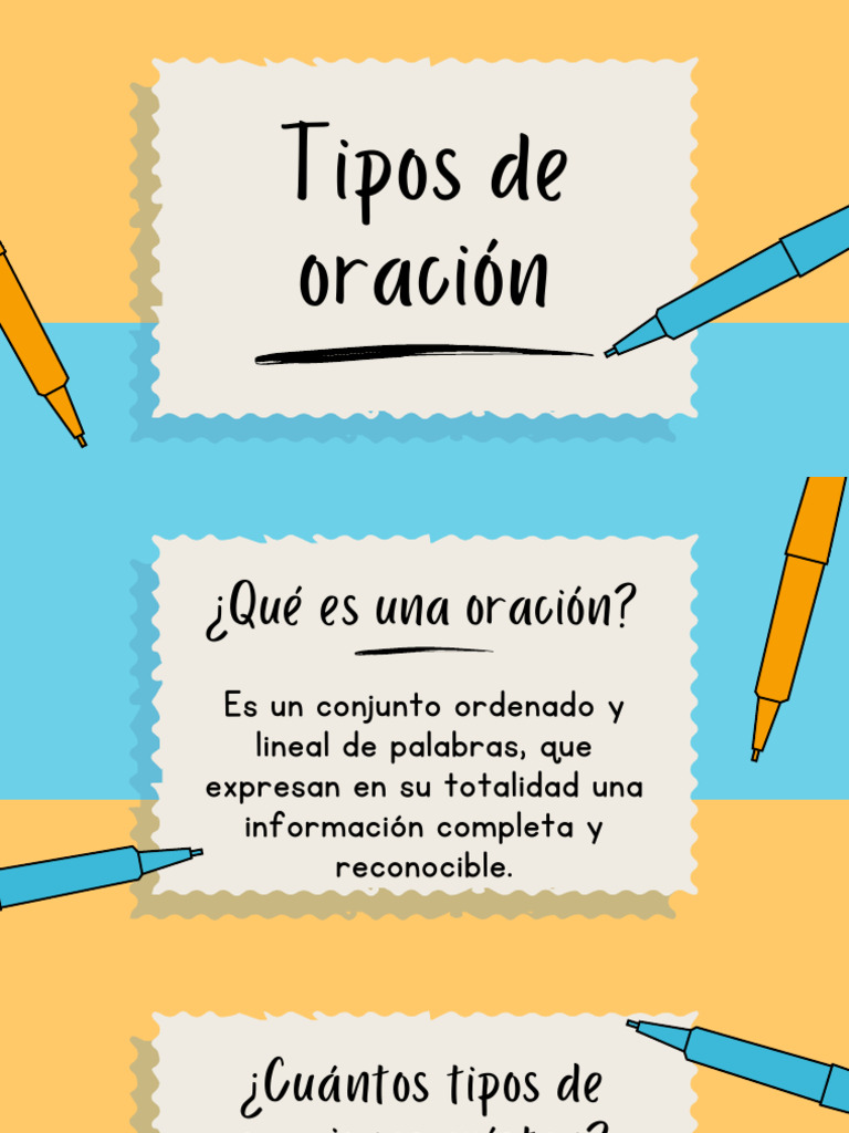 Tipos de Oraciones y Ejemplos | PDF | Oración (Lingüística) | Mecánica ...