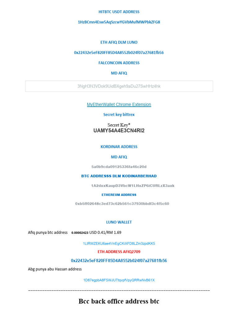 Address Acc BTC | PDF | Cyberwarfare | Security