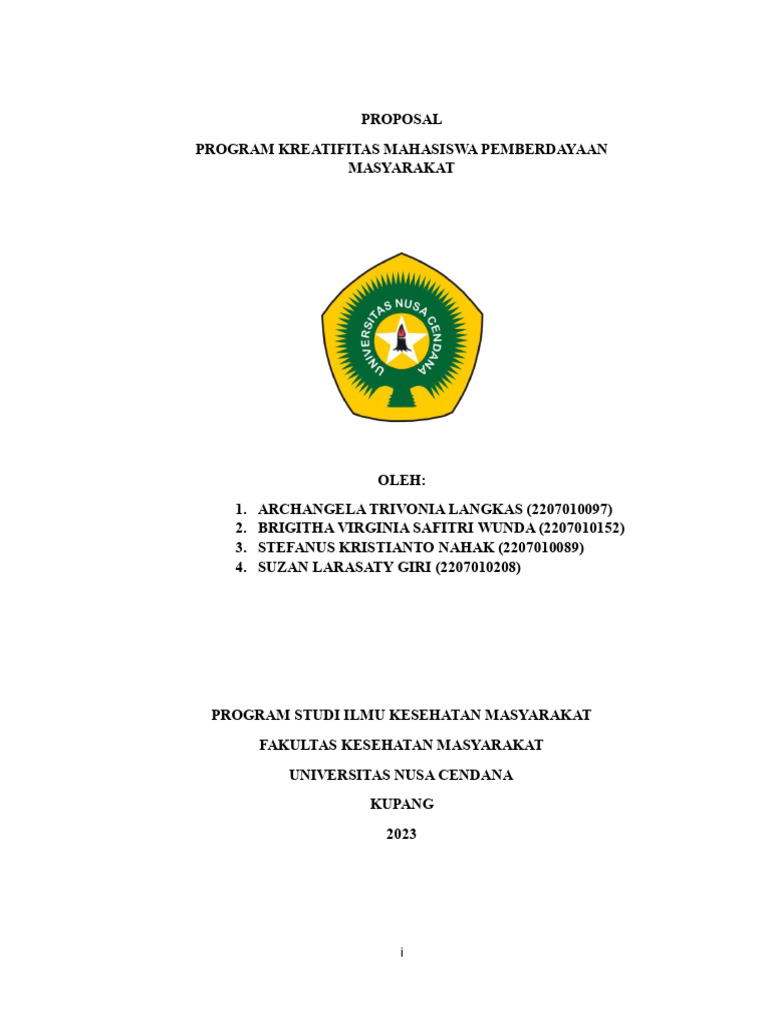 Proposal PKM Kelompok 11 | PDF