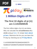 One Million Digits of Pi On One Page! - (Plus Guides and Information) - Pi Day