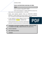 Informe Técnico Sustentatorio Adicional de Obra