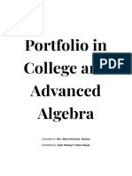 Portfolio in College and Advanced Algebra