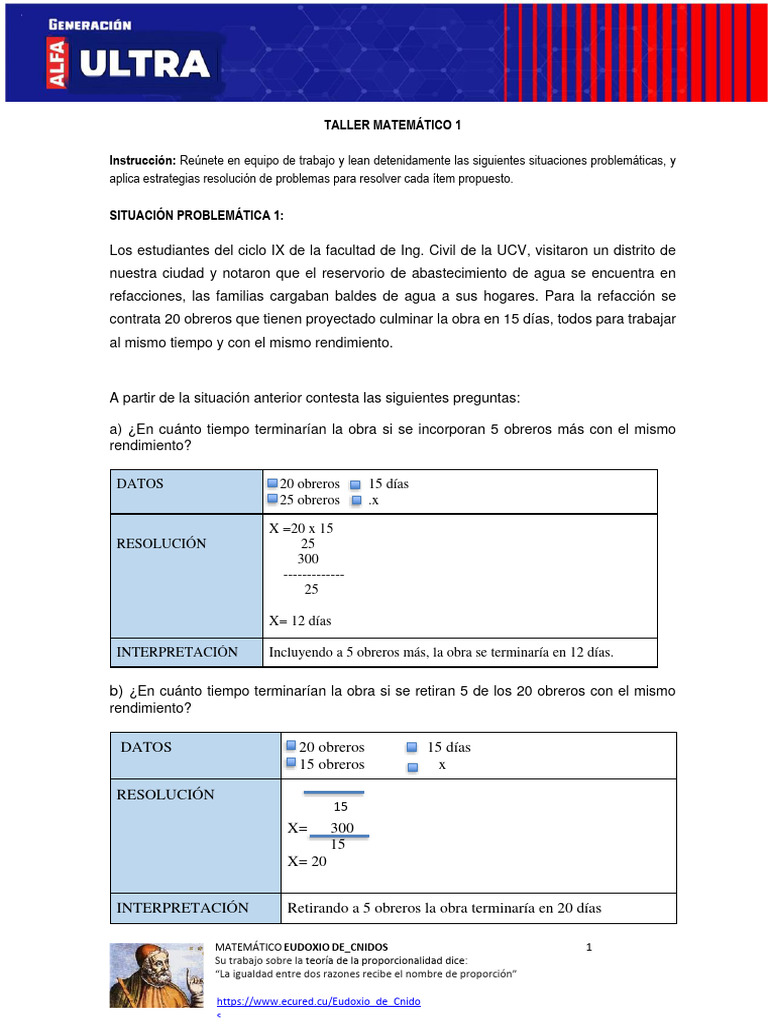Ejemplos de Variación Inversa en Problemas | PDF